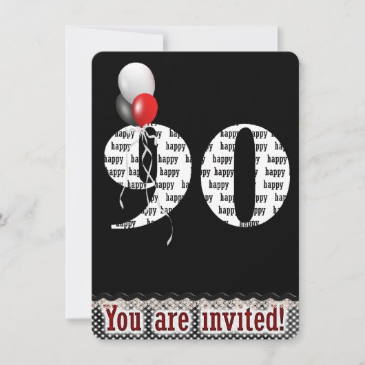 90e Invitation d'anniversaire (Devant)