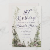 90e Invitation d'anniversaire, Boho Any Age Invita (Devant / Derrière)