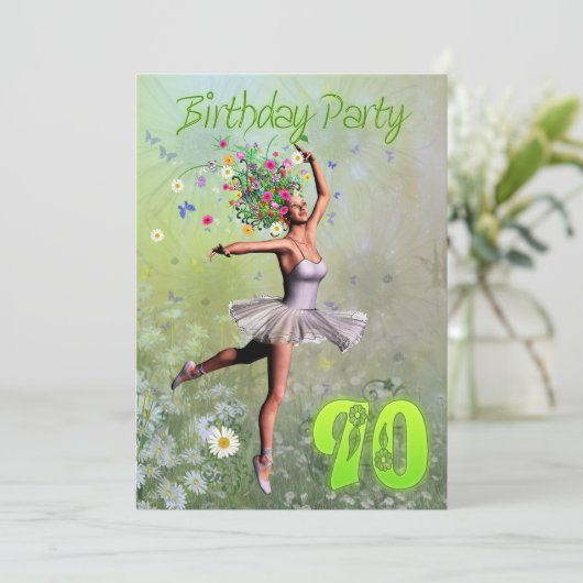 90e invitation de fête d'anniversaire (Debout devant)