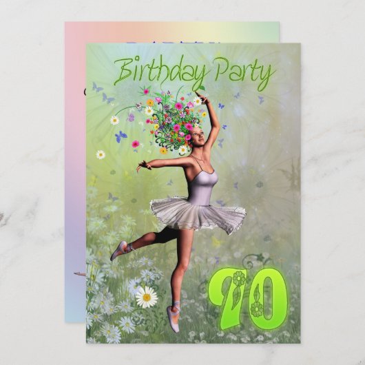 90e invitation de fête d'anniversaire (Devant / Derrière)