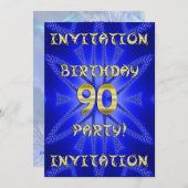 90e invitation de fête d'anniversaire (Devant / Derrière)