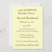 90e Invitation des bougies d'or du SurPRISE Birthd (Dos)