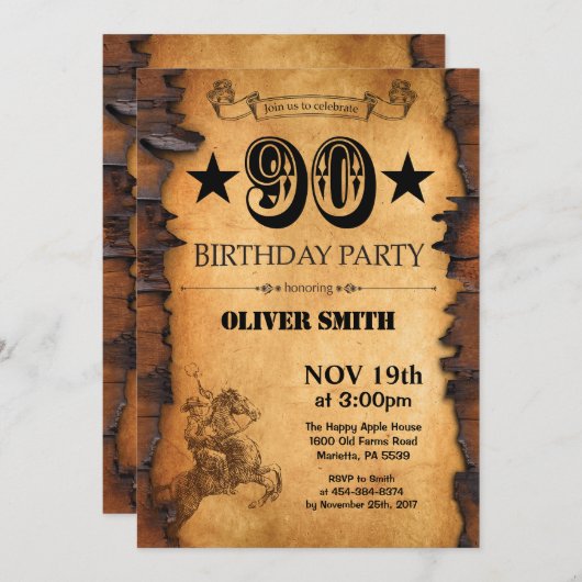 90e Invitation Occidentale Anniversaire (Devant / Derrière)