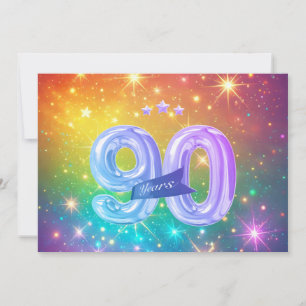 90e kleurrijke regenboogster ruimte feestdagenkaart
