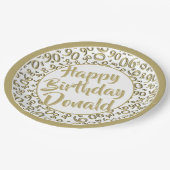 90e Partij Willekeurig Nummer Patroon Goud/Wit Papieren Bordje (Gekanteld)