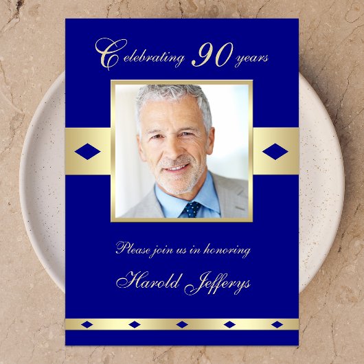 90e Photo Anniversaire de fête Invitation Marine 9