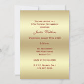 90e Photo Anniversaire Fête Invitation Bourgogne 9 (Dos)