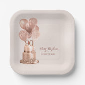 90e Roos Gold Cake Paper Bord (Voorkant)