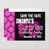 90e Surprise Anniversaire Motif rose Modèle (Devant / Derrière)