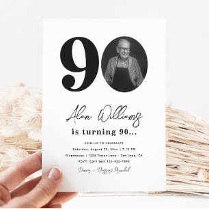 90e uitnodiging van de Birthday Party   90e verjaa