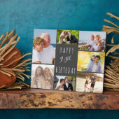 90e verjaardag 7 Foto Collage Dark Gray Fotoplaat (Zijkant)