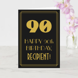 90e verjaardag - Art Deco Geïnspireerde look "90" Kaart