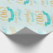 90e verjaardag beter met leeftijd cadeaupapier (Hoek)