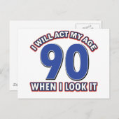 90e verjaardag design briefkaart (Voorkant / Achterkant)