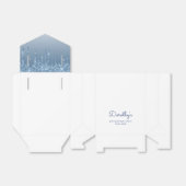 90e verjaardag Elegant Blue Glitter Drip Script Bedankdoosjes (Uitgevouwen)