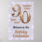 90e verjaardag Elegant feest Poster (Voorkant)