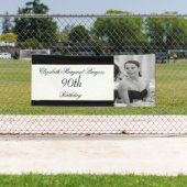 90e verjaardag Elegant foto Personal Black White Spandoek (Insitu)