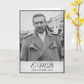 90e verjaardag Elegante foto Monogram Man Kaart (Gele Bloem)