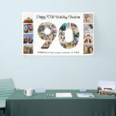 90e verjaardag feest nummer 90 fotocollage spandoek (Beurs)