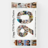 90e verjaardag feest nummer 90 fotocollage spandoek (Verticaal)
