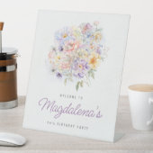 90e Verjaardag Feest Voorjaar Bloem Boeket Welkom Reclamebord Met Voetstuk (Insitu)