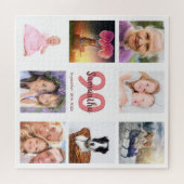 90e verjaardag foto collage vrouw wit legpuzzel (Horizontaal)