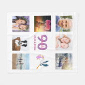 90e verjaardag foto collage wit fleece deken (Voorkant (Horizontaal))
