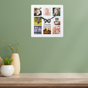 90e verjaardag fotocollage man vierkante klok