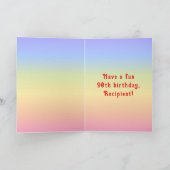 90e verjaardag — Fun Cake & Candles, w/ Eigen naam Kaart (Binnen)