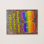 90e verjaardag: Fun Graffiti-geïnspireerde regenbo Legpuzzel (Horizontaal)