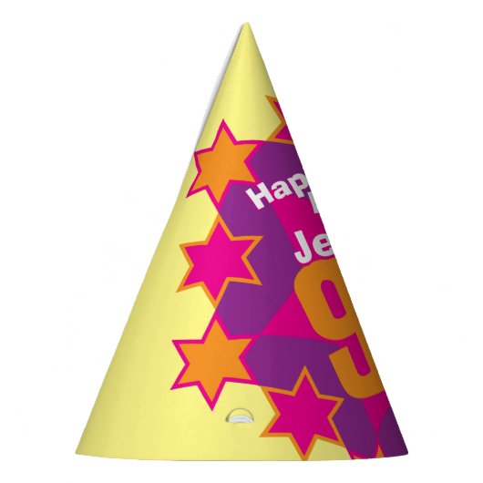 90e verjaardag gepersonaliseerde pet van de fotost feesthoedjes (Links)