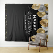 90e verjaardag Gold Silver Black Balloons Tapestry Wandkleed (In Situ (horizontaal))