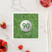 90e verjaardag golfbal op gras servetten (Insitu)