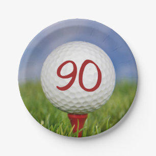 90e verjaardag Golfbal Papieren Bordje
