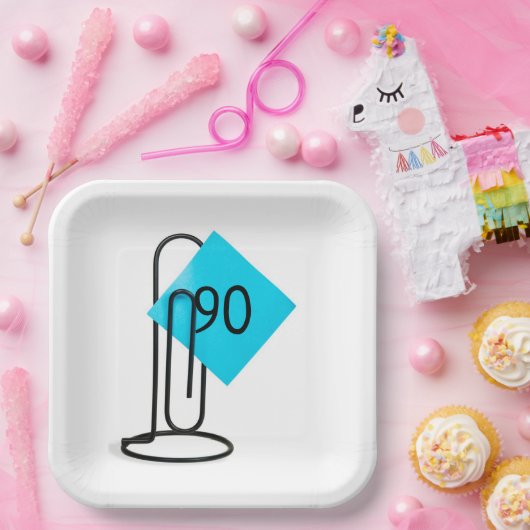 90e verjaardag Herinneringsnotitie op een papercli Papieren Bordje (Feest)
