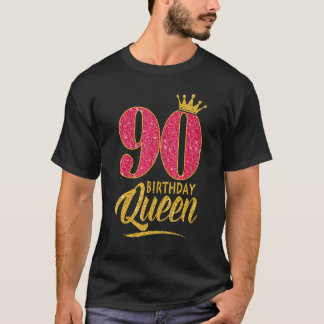 90e verjaardag koningin 90 jaar oud meisje kroonro t-shirt