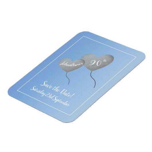 90e verjaardag met behoud van datum magneet (Linkerzijde)