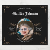 90e verjaardag  muziek likeurfles etiket (Enkel label)