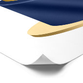 90e verjaardag Navy Blue Balloon Cake Welkom Poster (Hoek)