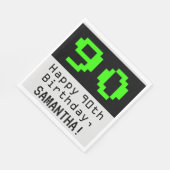 90e verjaardag - Nerdy / Geeky Style "90" & naam Servet (Hoek)