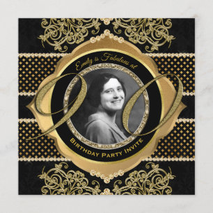 90e verjaardag Ninetieth Gold Diamond Foto Lijst Kaart