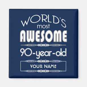 90e verjaardag op de wereld Best Fabulous Dark Blu Magneet