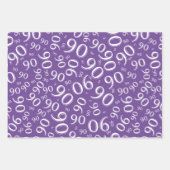 90e verjaardag Paars en wit Random Number Pattern Inpakpapier Vel (Voorkant 2)