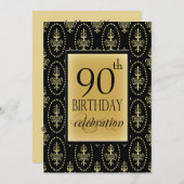 90e verjaardag Persoonlijke uitnodiging (Voorkant / Achterkant)