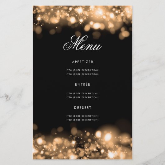 90e verjaardag Programma Glam Licht Gold Menu (Achterkant)