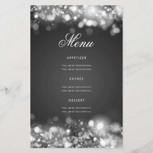 90e verjaardag Programma Lichten Zilver w / Menu (Achterkant)