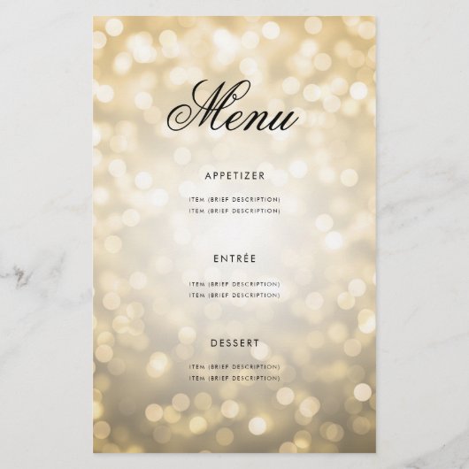 90e verjaardag programma Lights Gold w / Menu (Achterkant)