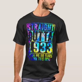 90e verjaardag Rechtstreeks 1933 90 jaar oud T-shirt