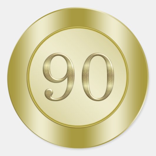 90e verjaardag ronde sticker (Voorkant)
