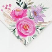 90e verjaardag roze floral fleece deken (Hoek)